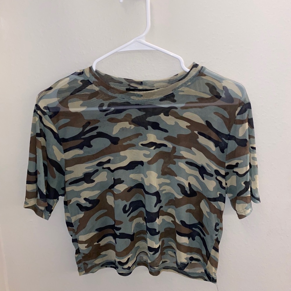 Green Camo see through top